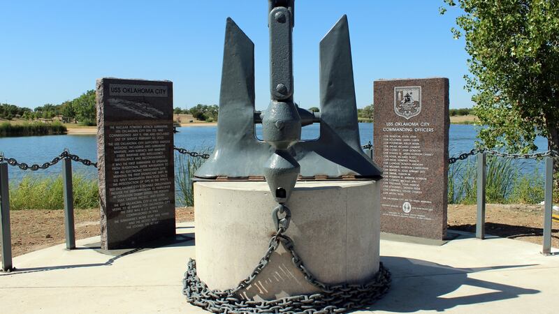 You can now see the massive submarine anchor up close and personal, at Elmer Thomas Park.