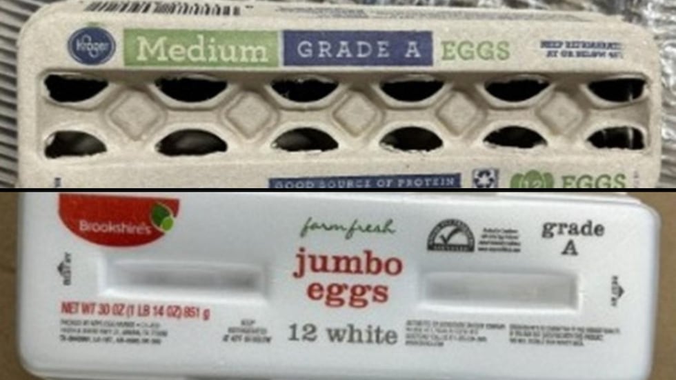These photos show some of the eggs included in the recall.