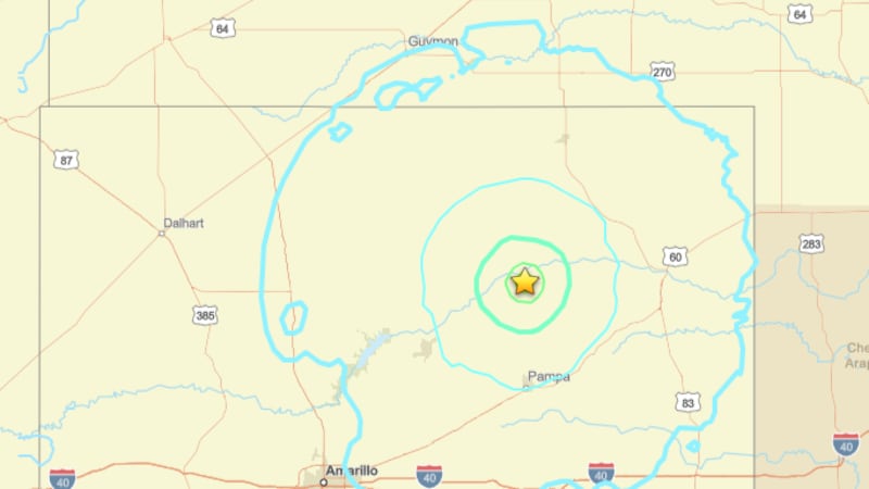 Terremoto de magnitud 5,0 al sureste de Spearman (MAPA: Servicio Geológico de Estados Unidos)