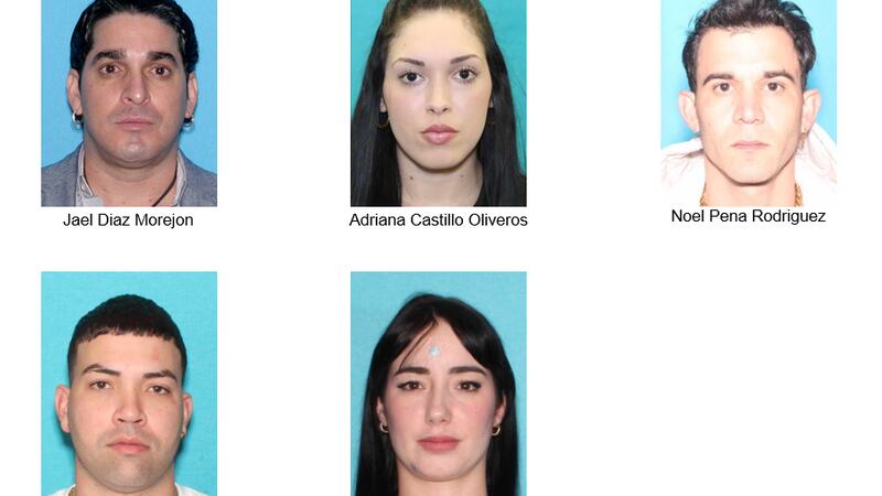 La operación dio lugar a la detención de cinco sospechosos: Jael Díaz Morejón, Adriana...