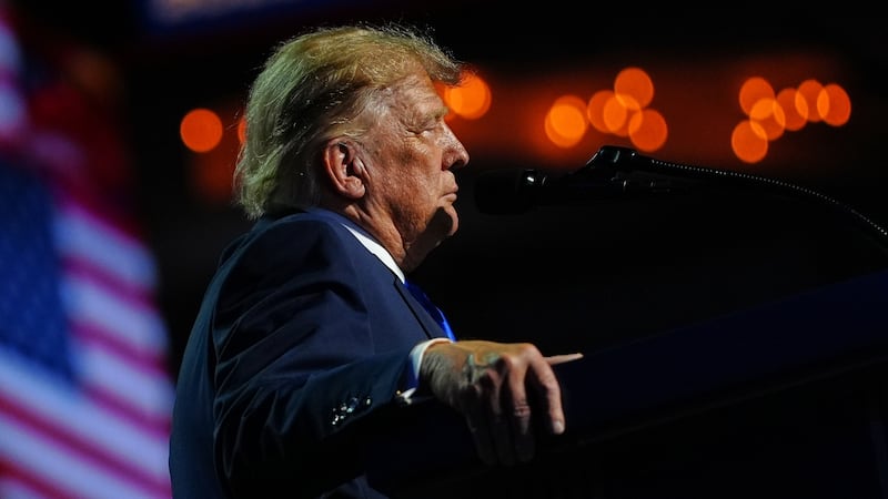 President Donald Trump speaks at the Republican convention, Wednesday, Sept. 9, 2026, in Dallas.