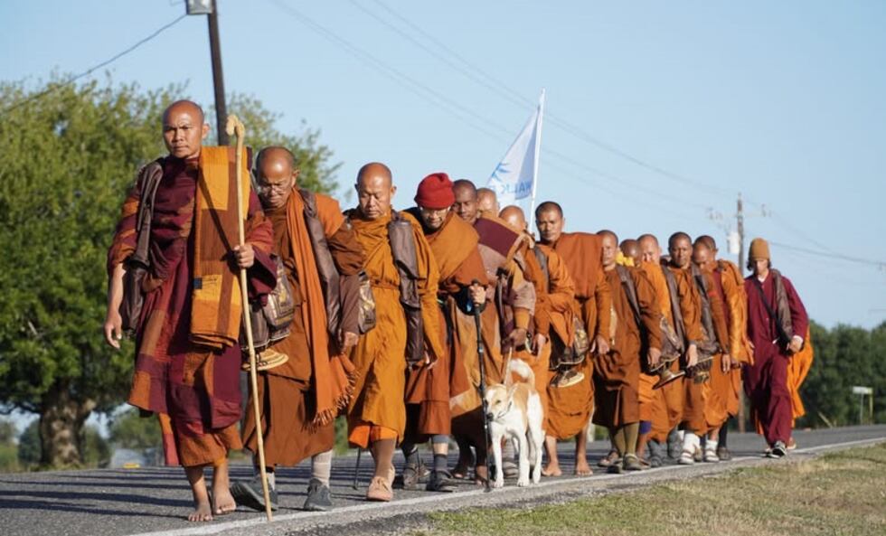 Several monks, along with their escort driver, were injured in an accident during a ‘Walk For...