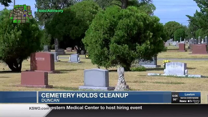The City of Duncan performed their quarterly cemetery clean-ups Tuesday.