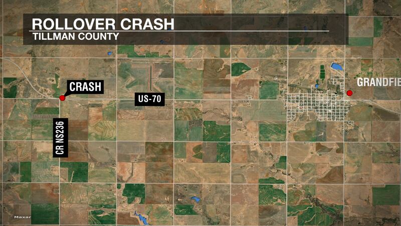 One in critical condition after Tillman County rollover crash