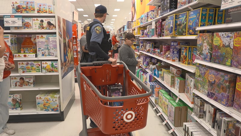 Lawton police officer and Student shopping at Target.