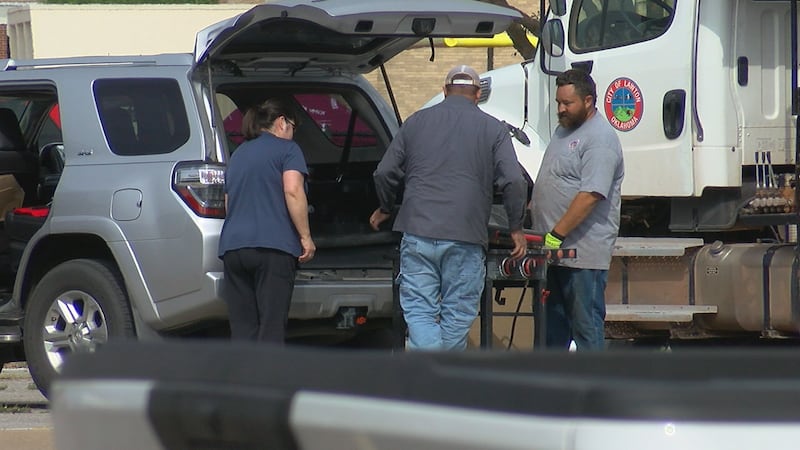 Community members take in trash and bulk items during the 2025 Lawton Trash Off.
